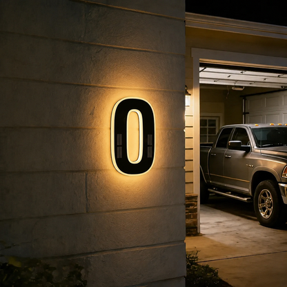 Solar Powered House Address Illuminated Number Signs