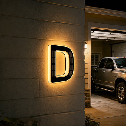 Solar Powered House Address Illuminated Number Signs