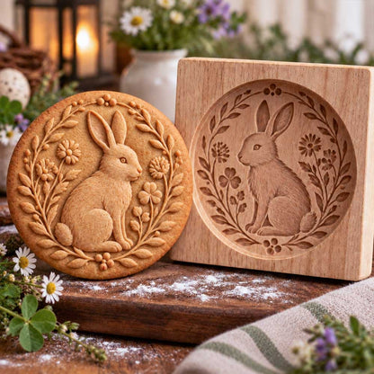 🍪 Woodland Animal Cookie Mold | 4.7-Inch Wooden Embossing Mold for Cozy Homemade Cookies