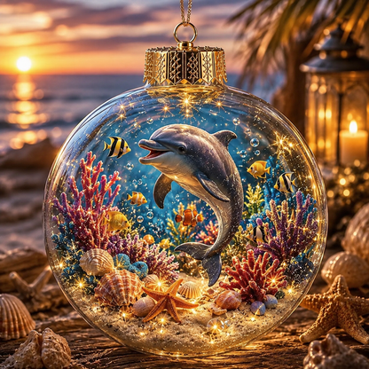 🌊Summer Ocean Animal Lighted Diorama Ornament – 🎁8 Magical Coastal Designs