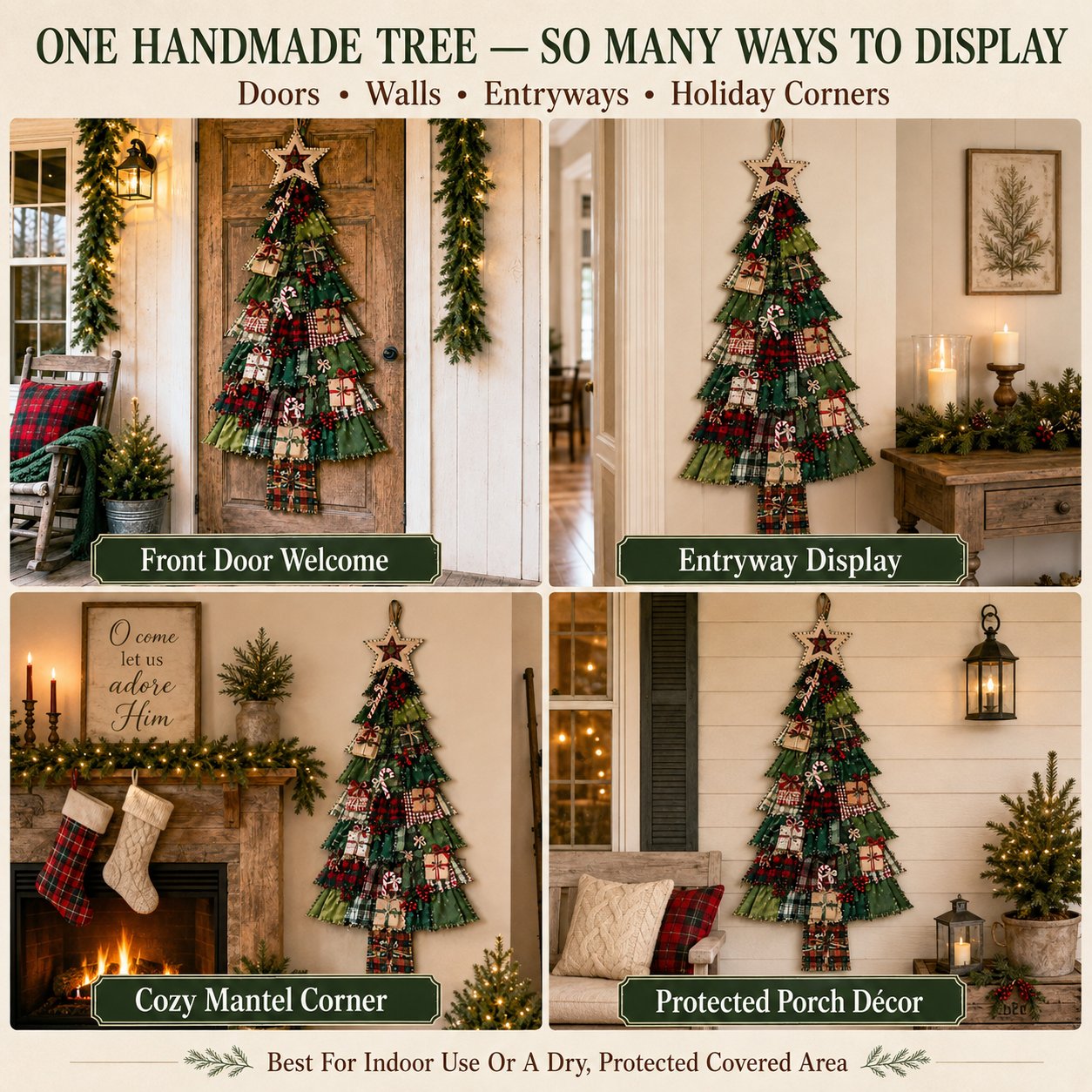 🎄Beginner-Friendly DIY Oversized Patchwork Christmas Tree Door Hanging Kit | Complete Kit with All Tools & Step-by-Step Guide Included 💕