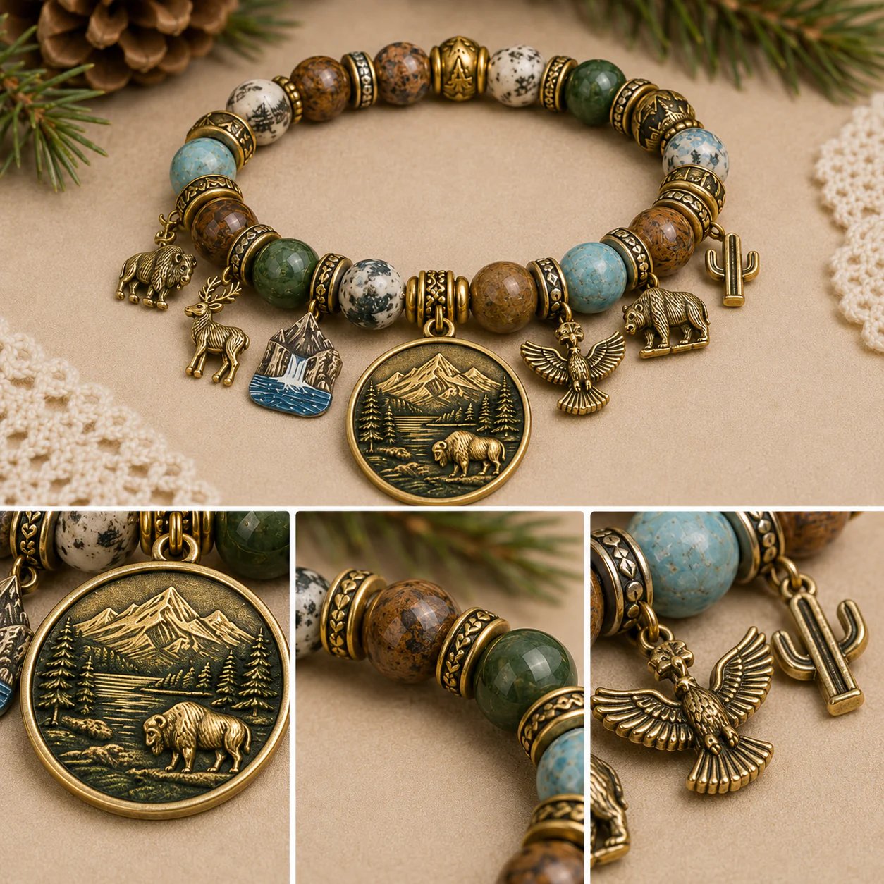 🏞️ -National Nature Park Faith Bracelet – Meaningful Vintage Nature & Wildlife Souvenir Bracelet