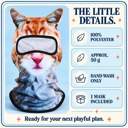 3D Cat Ski Balaclava Face Mask with Ears Animal Mask