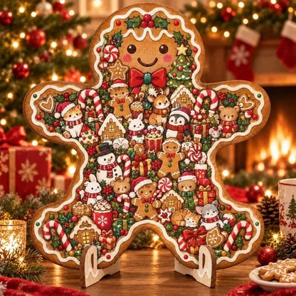 Wooden Christmas Puzzle with Stand — 8 Festive Designs to Build & Display