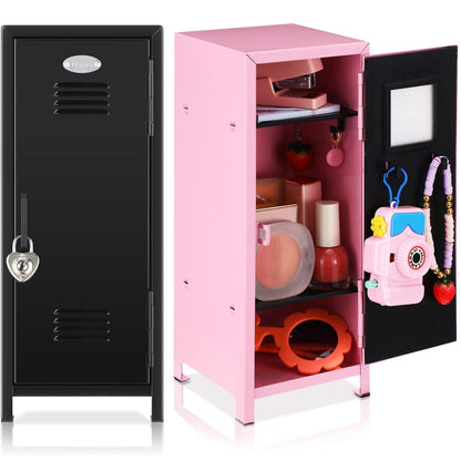 Mini Metal Locker Storage,Small Money Security and Cash Safe Box for Jewelry