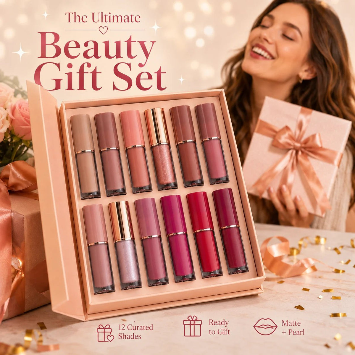 💄 12-Color Liquid Lipstick Gift Set