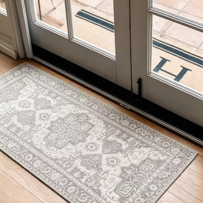 Vintage Kitchen Runner Rug - Non-Slip & Machine Washable