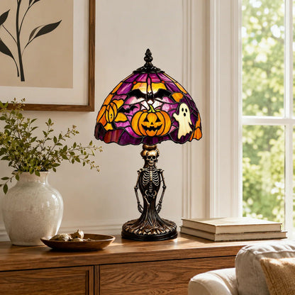 ✨Tiffany Lamp🎃👻Retro Halloween Painted Glass Table Lamp
