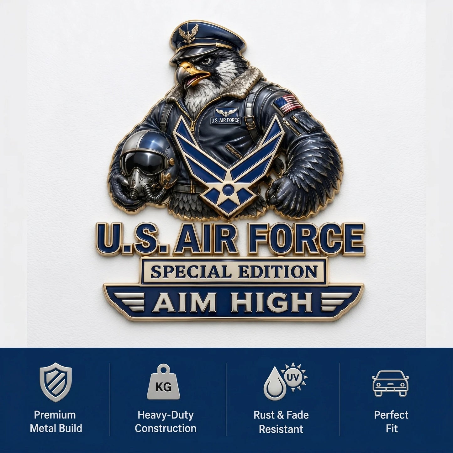 🇺🇸 Last Day Promo: 49% OFF 🎖️-US Air Force Falcon Aim High Car Emblem Metal Badge