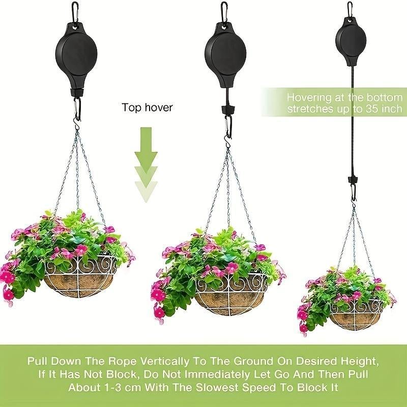 🌸 Buy one get one free 🌸Plant Pulley Set for Garden Baskets Pots, Birds Feeder🐦