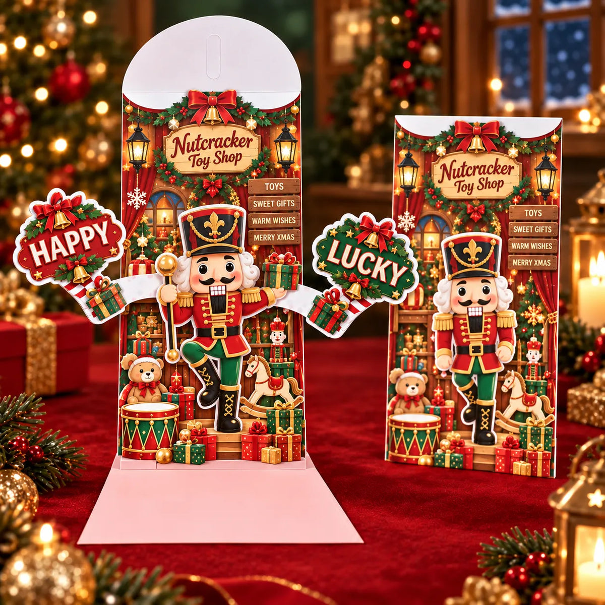 Handmade 3D Christmas Money Card – Pop-Up Holiday Card with Cash Envelope & Message Space 💌✍💵