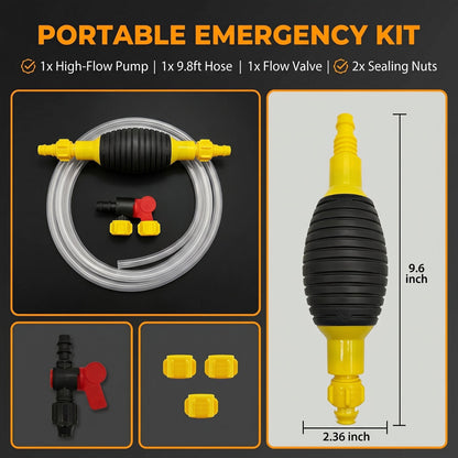 Multifunction Liquid Sucker Pump High Flow Manual Fuel Pump 9.8 Ft Hose