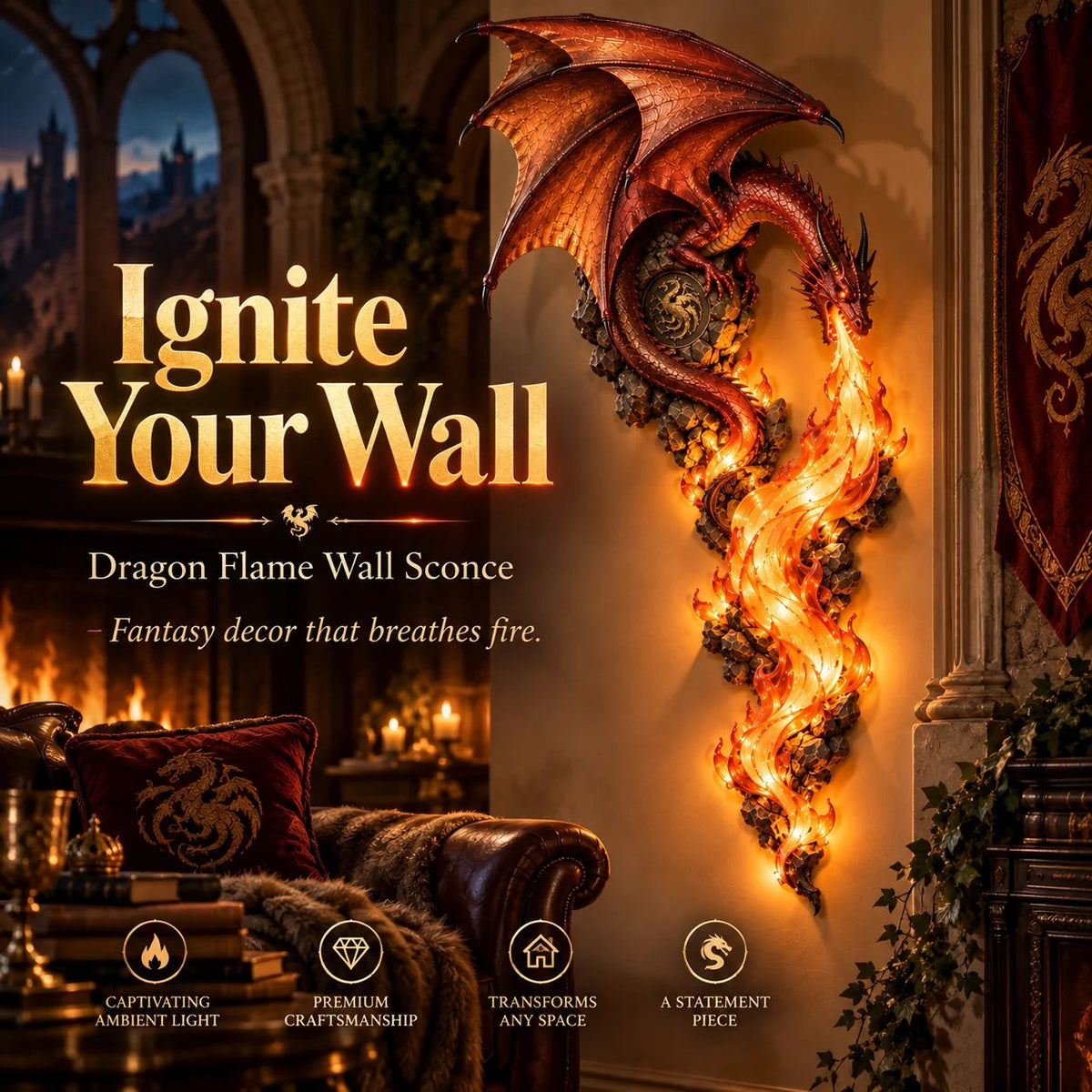 🐉 Dragonfire Guardian™ Wall Sconce – A Legendary Flame Awakens On Your Wall 🔥