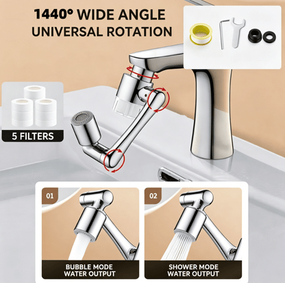 1440° Swivel Faucet Aerator with Filter –Includes 10 Replacement Filter Cartridges