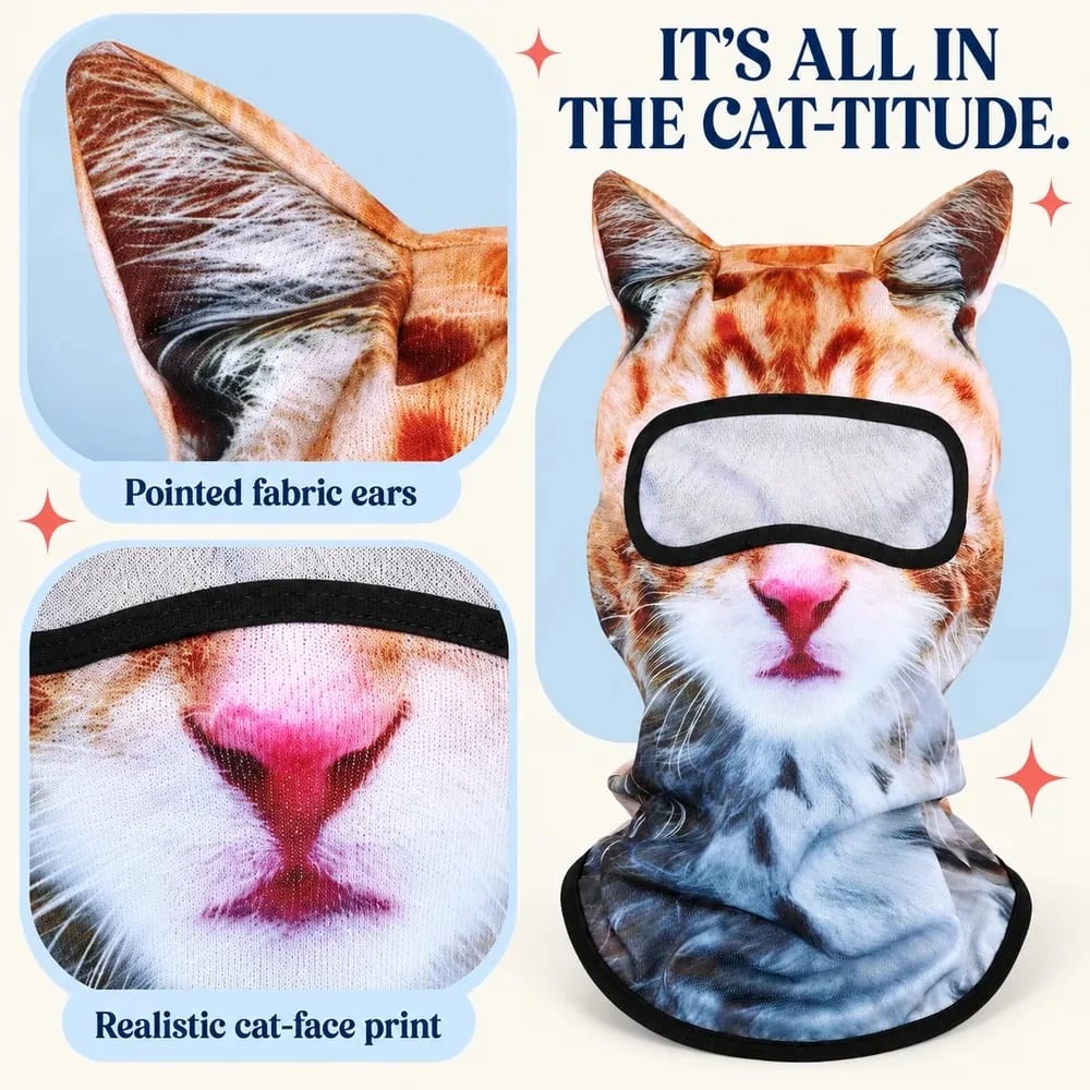 3D Cat Ski Balaclava Face Mask with Ears Animal Mask