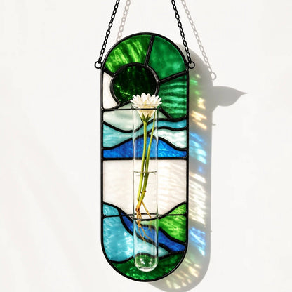 Stained Glass Hanging Plant Propagation Vase