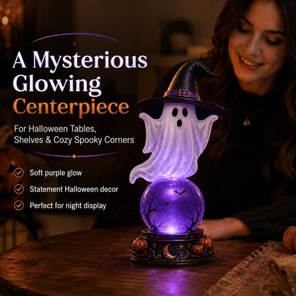 👻Halloween Raven Crystal Ball Lighted Decor
