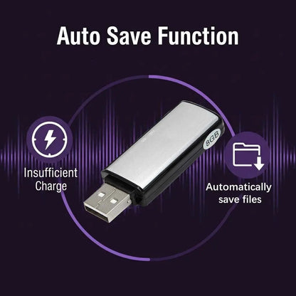 🎙️💾USB Flash Drive Voice Recorder 2-in-1 – Voice Activated, Smart Noise Reduction, Scheduled Recording,Auto File Save