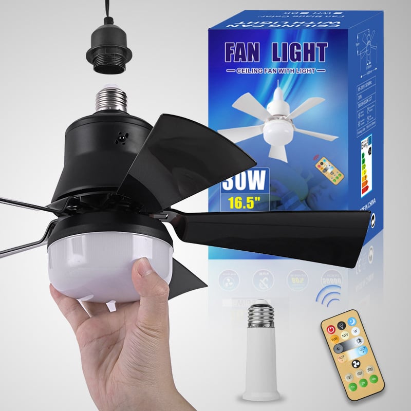 ⏳LIMITED TIME SALE 50% OFF🌀40W LED Ceiling Fan Light – 20.5” Ultra-Quiet with Remote 🎯 | E27 + FREE B22 Adapter 🔌 | For Bedroom 😴, Kitchen 👩‍🍳 & Garage 🛠️ – UK Ready! 🇬🇧