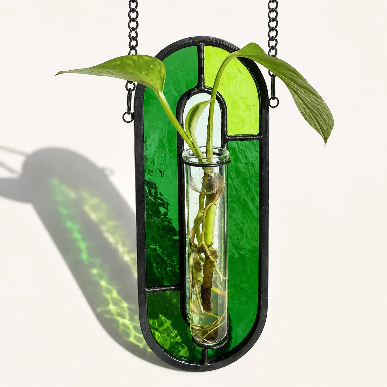 Stained Glass Hanging Plant Propagation Vase