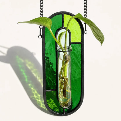 Stained Glass Hanging Plant Propagation Vase