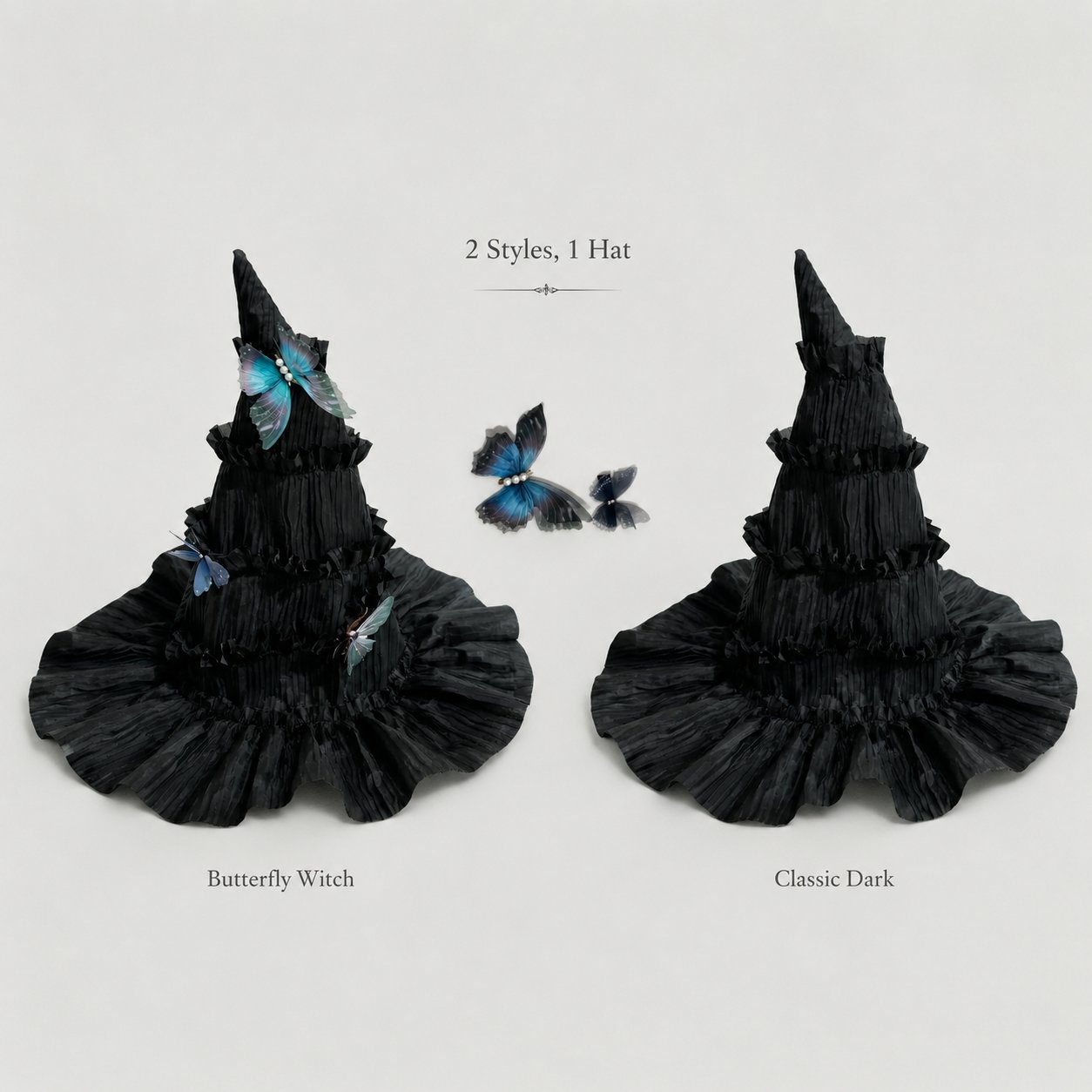 🦋 🧙Mystical Butterfly Witch Hat – 🖤Enchant Your Halloween Look