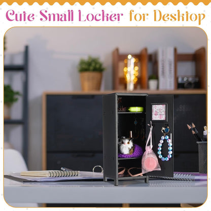 Mini Metal Locker Storage,Small Money Security and Cash Safe Box for Jewelry