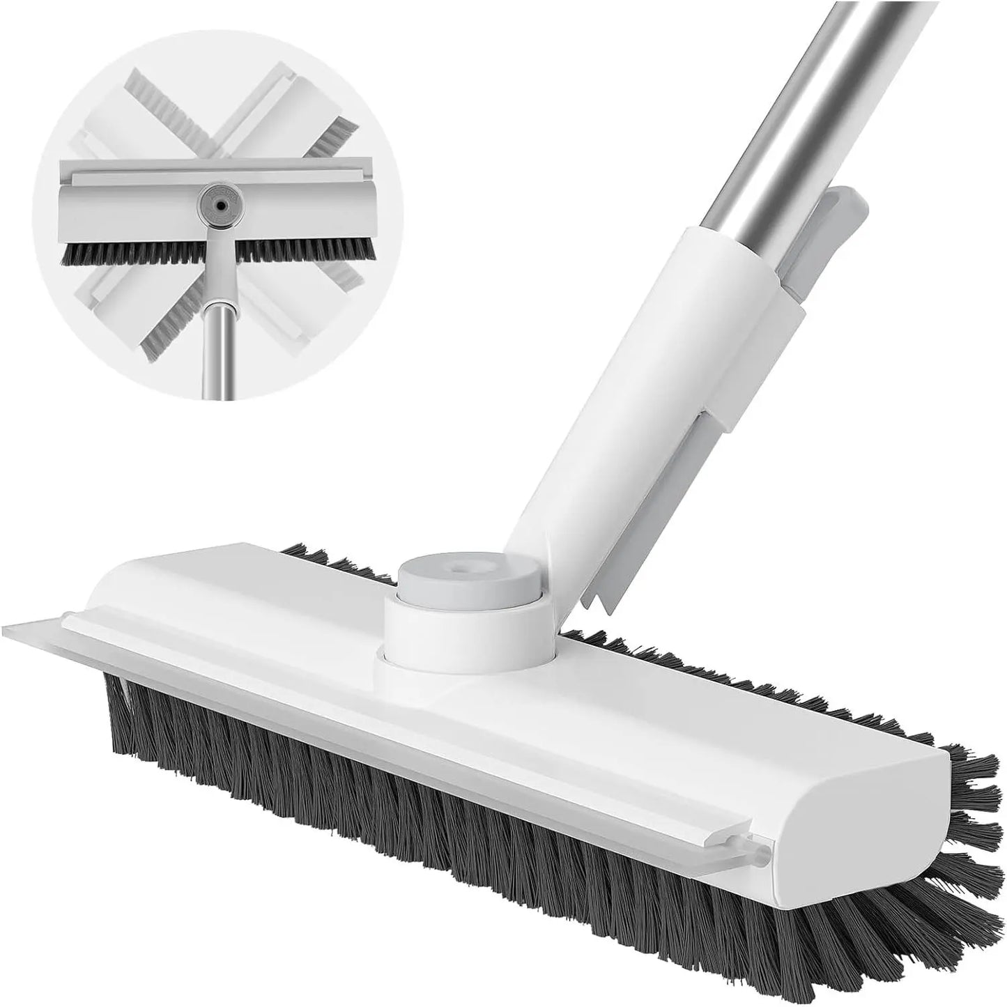 Floor cleaning brush, bathtub brush, long-handled 3-in-1 scraper brush, and heavy-duty stiff-bristled cleaning brush