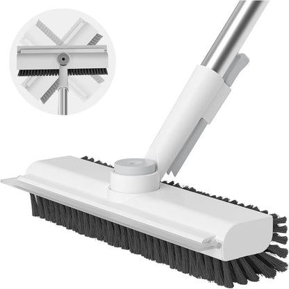 Floor cleaning brush, bathtub brush, long-handled 3-in-1 scraper brush, and heavy-duty stiff-bristled cleaning brush