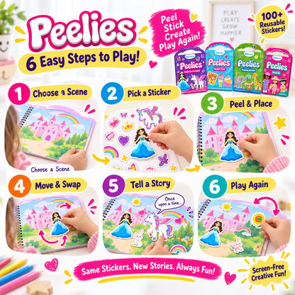 🌈✨ Little Creator Sticker Playbook – 100+ Reusable Stickers for Travel & Screen-Free Fun