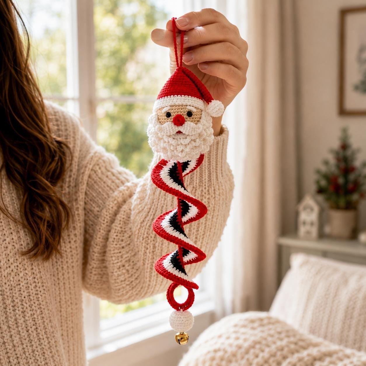 ☃️🧶 Crochet Snowman Spiral Ornament DIY Kit—Stitch Your Own Christmas Magic! 🎄✨
