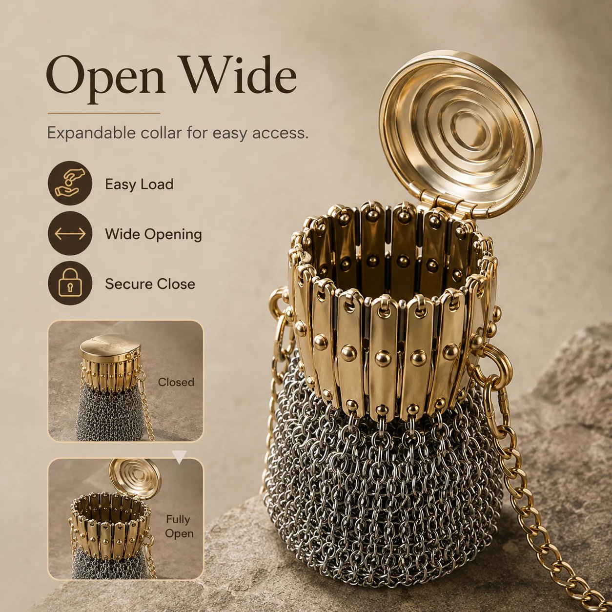 💰Vintage-Inspired Metal Mesh Coin Purse – Expandable Stainless Steel Pocket Wallet & Collectible Gift