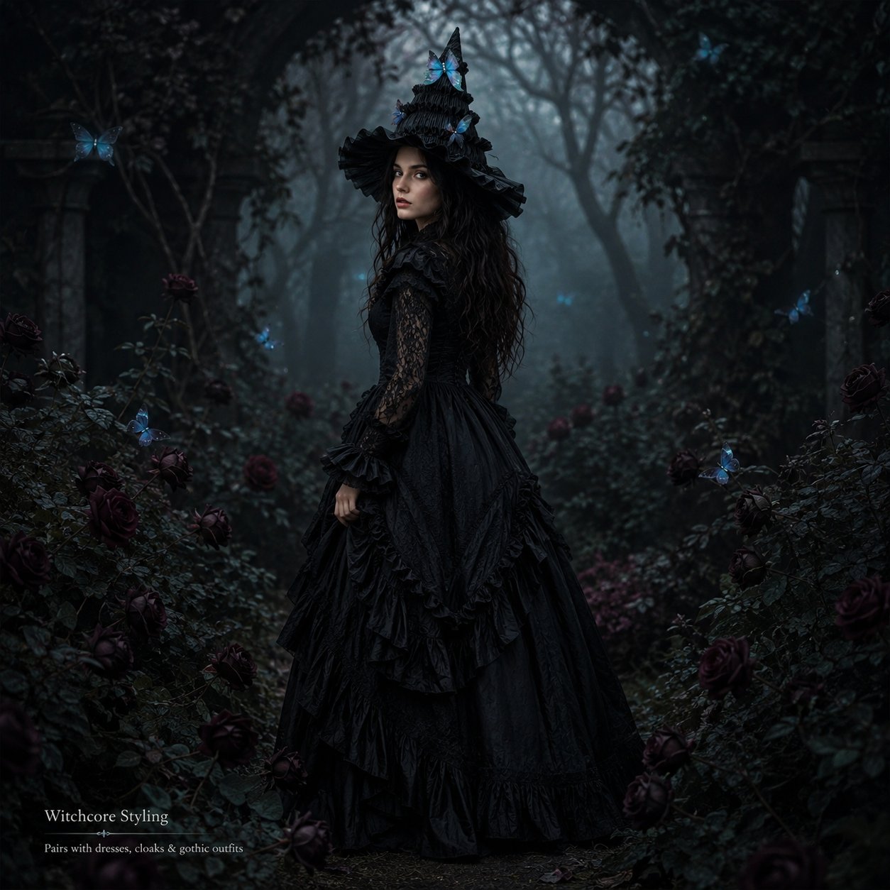🦋 🧙Mystical Butterfly Witch Hat – 🖤Enchant Your Halloween Look