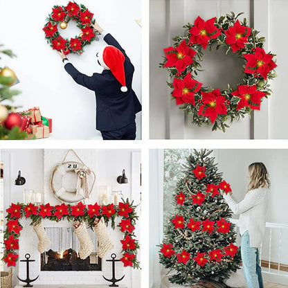 🎉🎁 49% OFF Christmas Gift Decor – Poinsettia LED Garland String Lights