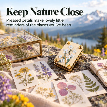 🌸📖 Little Bloom Keepsake Flower Press – Pocket-Sized Botanical Press Kit with 10 Pressing Sheets, 9 Floral Designs for DIY Crafts, Journaling & Nature Lover Gifts 🎁🌿