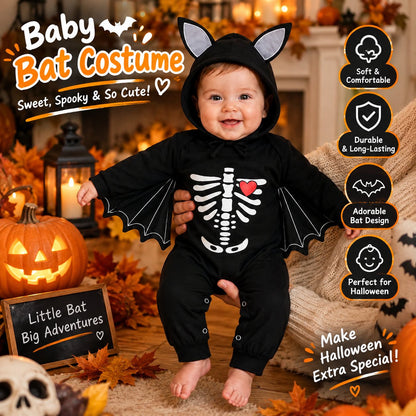 🎃🦇 Baby’s First Halloween Bat Romper – An Adorable Outfit for Little Spooky Memories