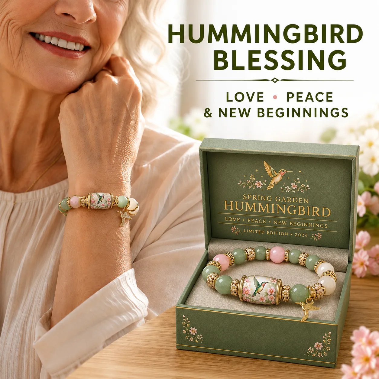 🌿 Love, Peace & Spring Blessings 💖 | 2026 Limited Edition Bracelet - Limited stock