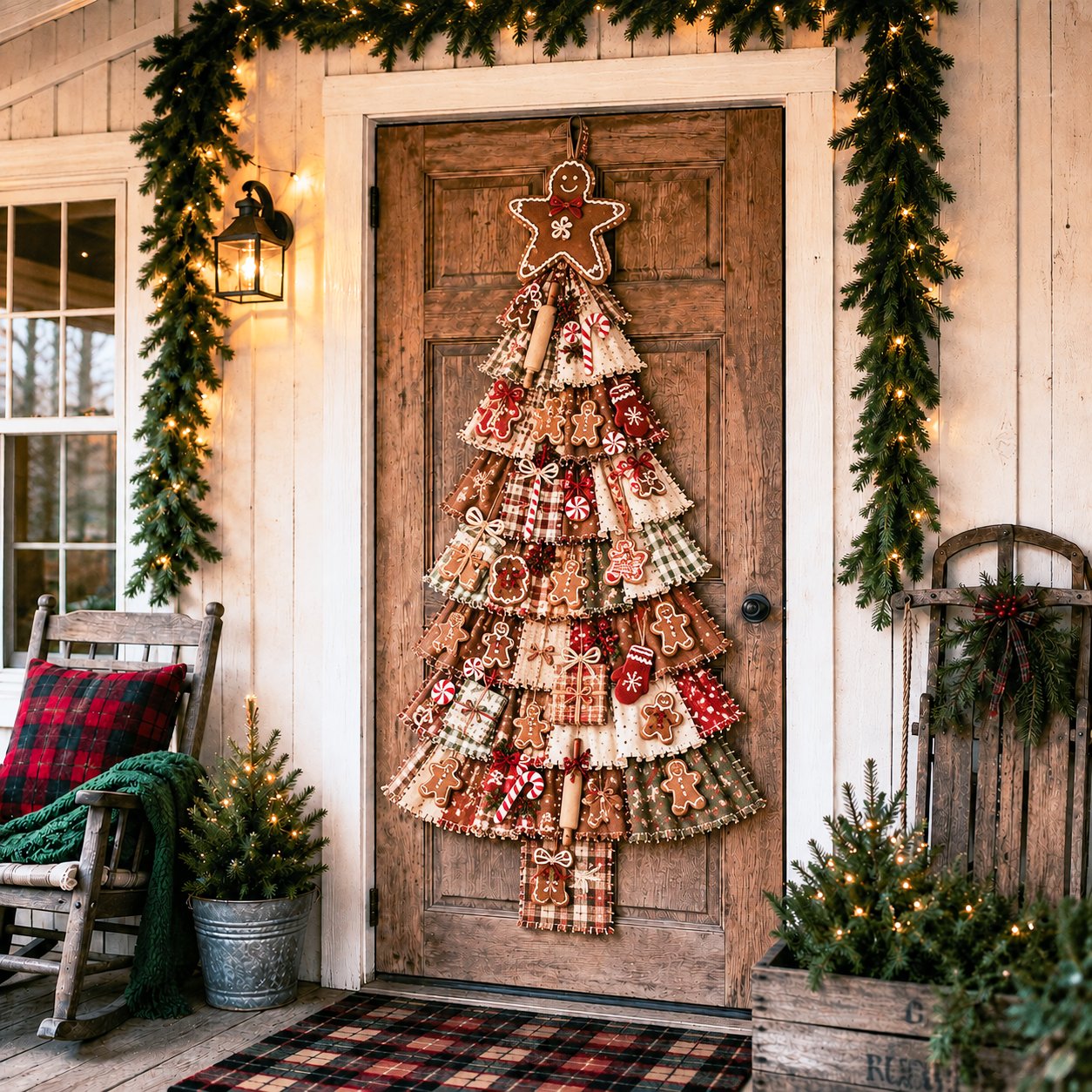 🎄Beginner-Friendly DIY Oversized Patchwork Christmas Tree Door Hanging Kit | Complete Kit with All Tools & Step-by-Step Guide Included 💕