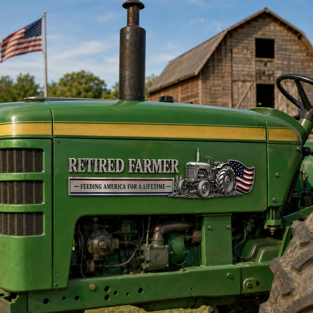 🔥Retired Farmer – Feeding America for a Lifetime Metal Emblem
