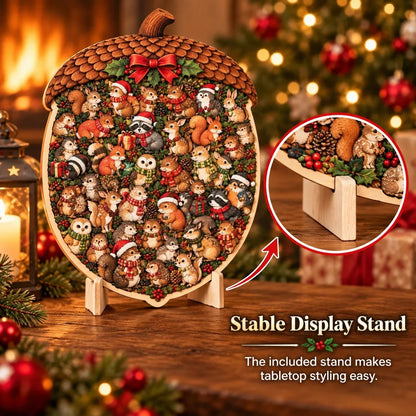 Wooden Christmas Puzzle with Stand — 8 Festive Designs to Build & Display