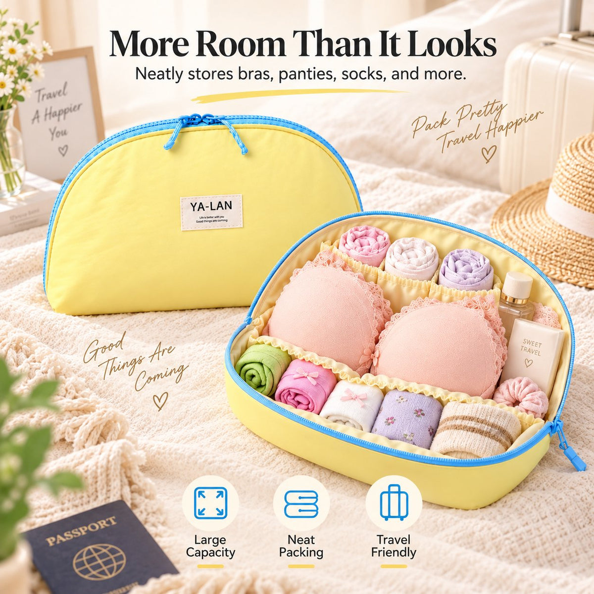 🧳 3-in-1 Travel Underwear Storage Bag