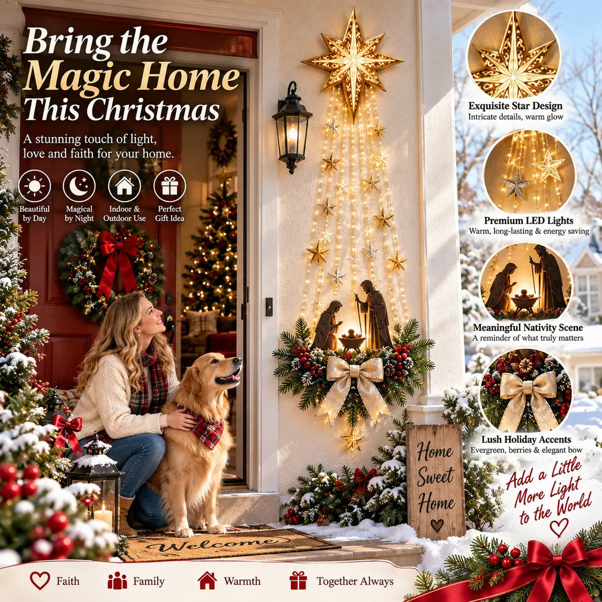 ✝️✝️ Bethlehem Star of Faith™ – Lighted Nativity Wall Decor