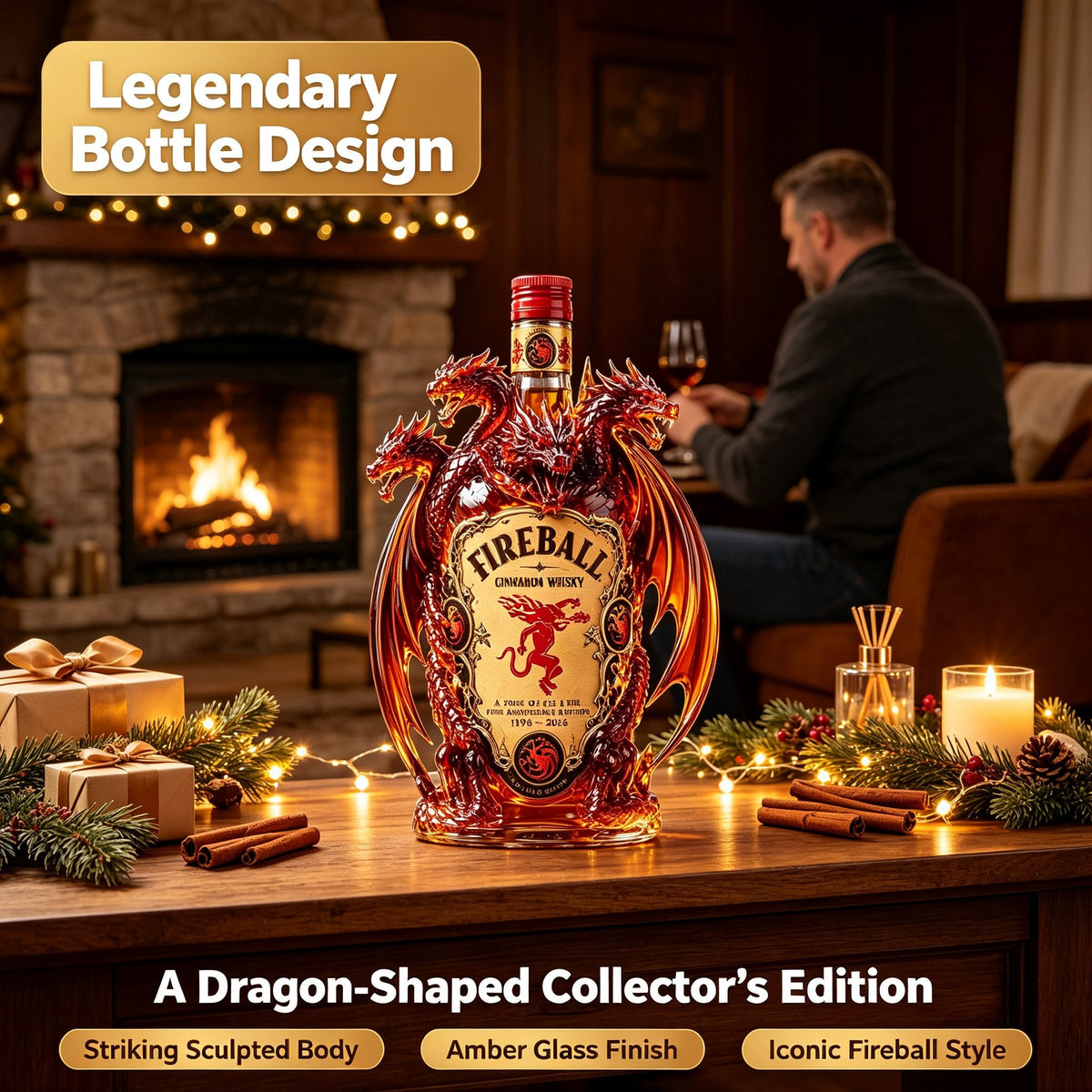 🐉🔥 Legendary Dragon Bar Decanter – Sculpted Collector Bottle for Home Bar & Gifting