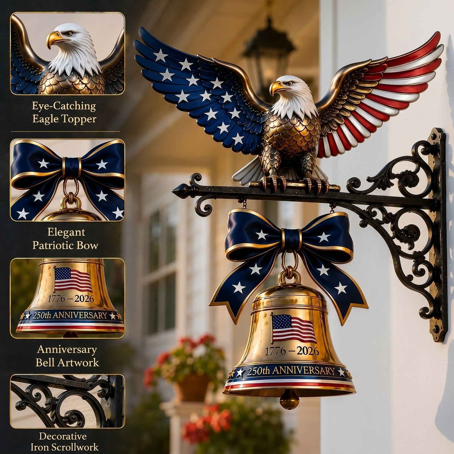 🔔 Ring in the Semiquincentennial: 1776-2026 "Spirit of Liberty" Eagle Bell🦅