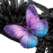 Gothic Wreath with Black Roses & Butterflies, Elegant Decor for Halloween Entryway