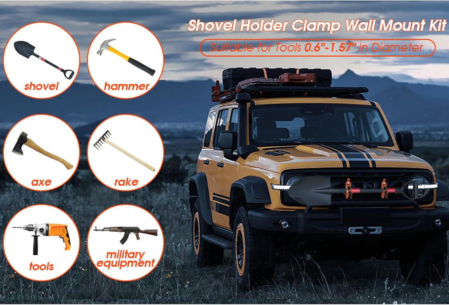 🛠️ Heavy Duty Metal Rubber Shovel Mount Kit(2Pcs)
