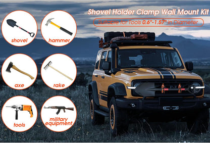 🛠️ Heavy Duty Metal Rubber Shovel Mount Kit(2Pcs)
