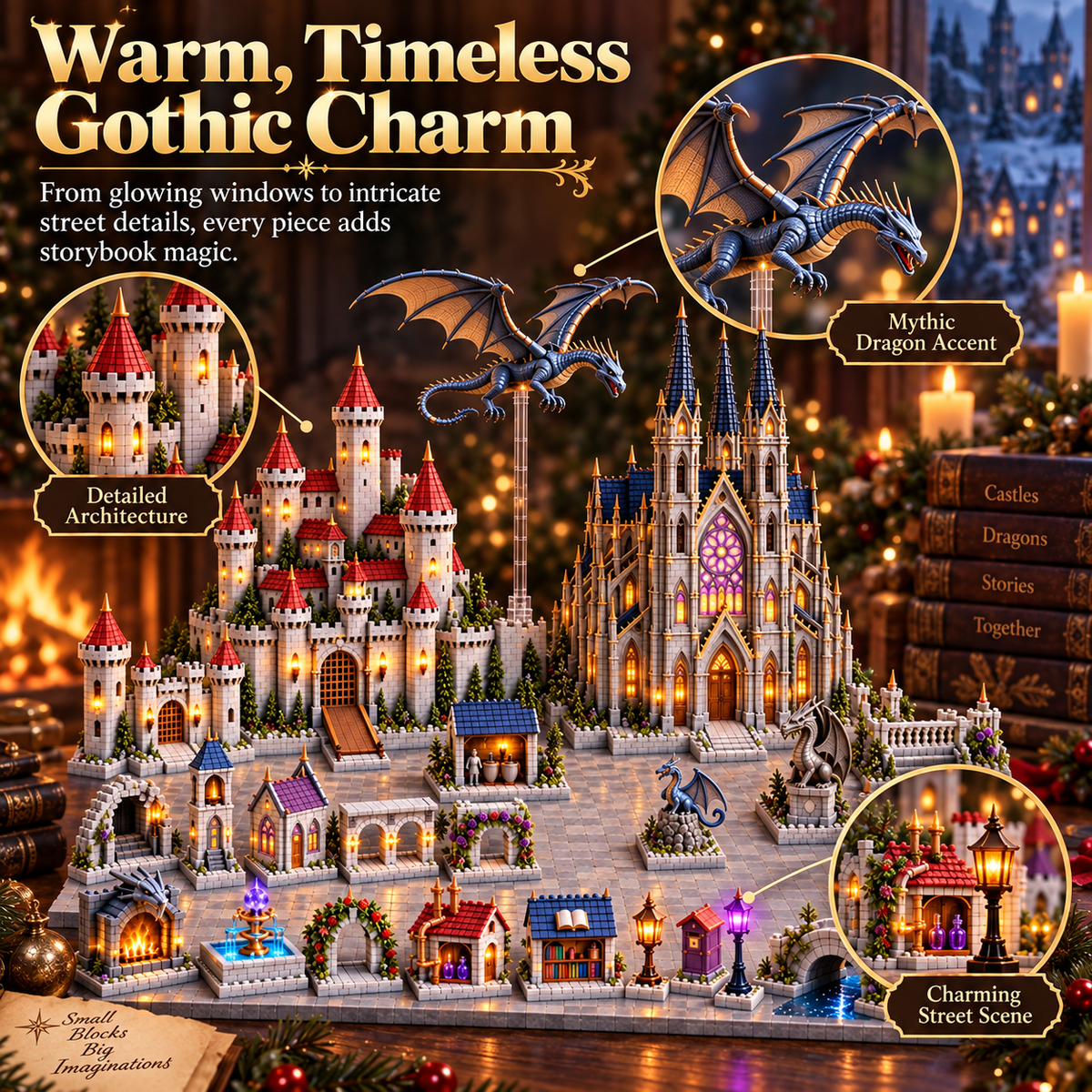 24-day Medieval Magic Dragon Castle Cathedral Advent Calendar