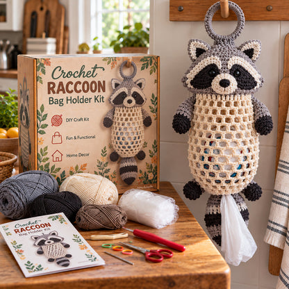 🔥LAST DAY 49% OFF – 🌼 Cottage Harvest Keepers™ — Crochet Animal Bag Holder DIY Kit | 11 Adorable Designs