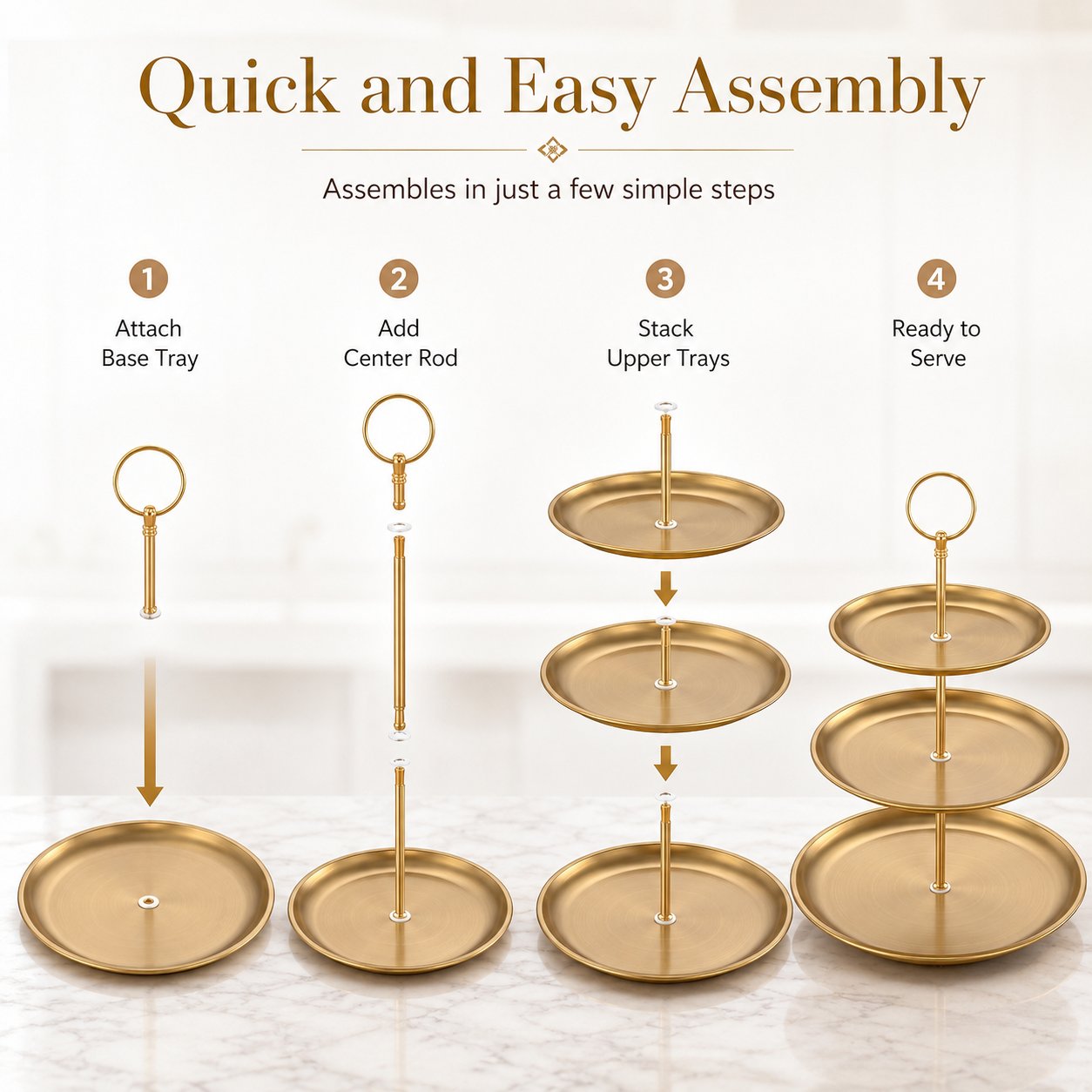 💛 Elegant 3-Tier Gold Dessert Stand – Turn Every Celebration Into Something Special